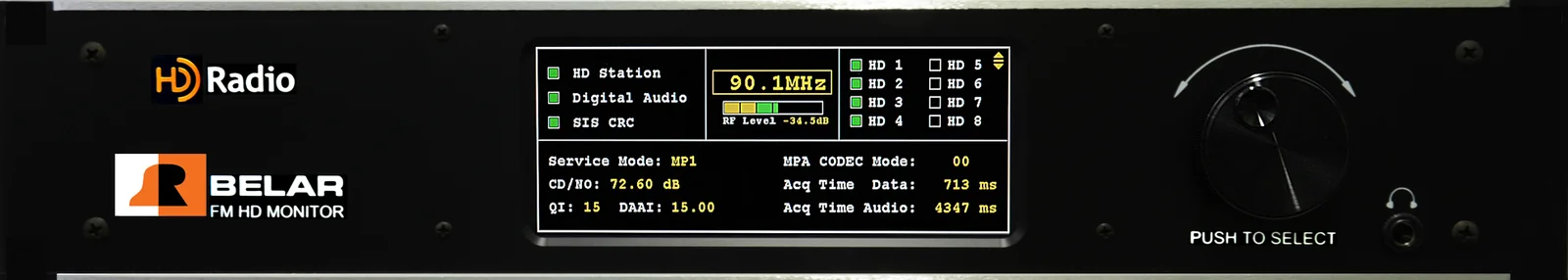 Belar FMHD-1 FM Modulation Monitor front panel